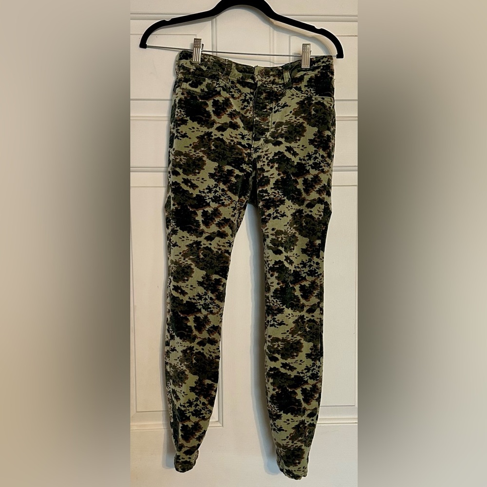 Pilcro Anthropologie Pants Womens 27 Stretch‎ Corduroy Camo High Rise Skinny